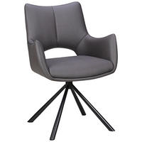 ARMLEHNSTUHL  in Eisen Mikrofaser  - Dunkelgrau/Schwarz, Design, Textil/Metall (59/88,5/62cm) - Carryhome