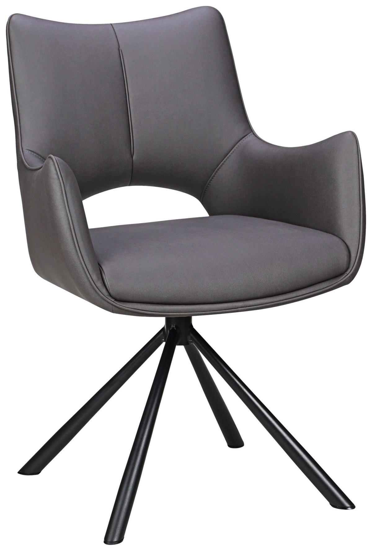 ARMLEHNSTUHL  in Eisen Mikrofaser  - Dunkelgrau/Schwarz, Design, Textil/Metall (59/88,5/62cm) - Carryhome