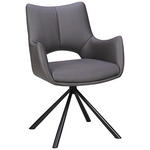 ARMLEHNSTUHL  Sitzfläche 360° drehbar, inklusive Armlehnen Mikrofaser  - Dunkelgrau/Schwarz, Design, Textil/Metall (59/88,5/62cm) - Carryhome
