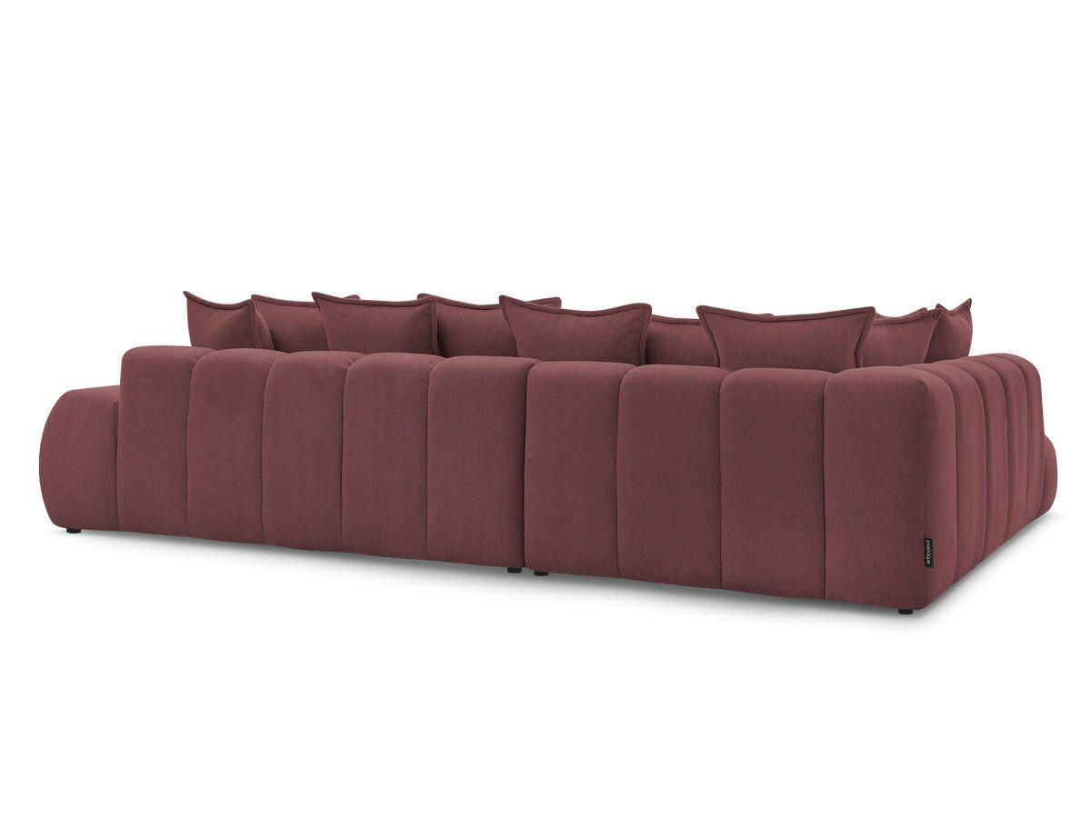 ECKSOFA Ottomane links  EVEREST Rot Flachgewebe  - Rot/Schwarz, MODERN, Kunststoff/Textil (210/352cm) - Livetastic