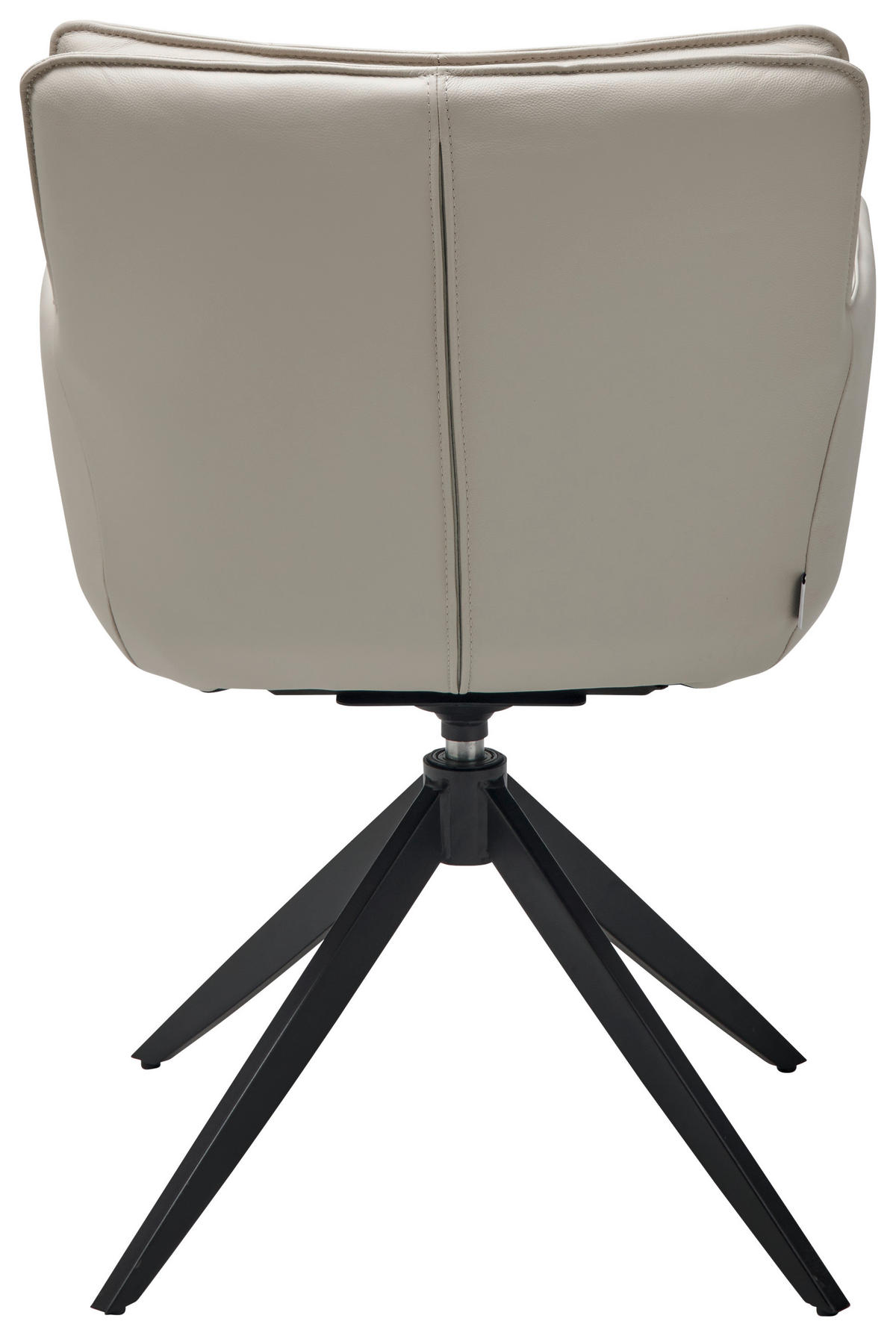 ARMLEHNSTUHL  in Stahl Echtleder pigmentiert  - Beige/Schwarz, Design, Leder/Metall (59/87/64.5cm) - Livetastic