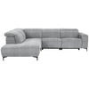 ECKSOFA in Flachgewebe Grau  238/290 cm  - Schwarz/Grau, Design, Textil/Metall (238/290cm) - Pure Home Lifestyle