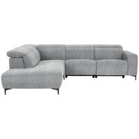ECKSOFA Grau Flachgewebe  - Schwarz/Grau, Design, Textil/Metall (238/290cm) - Pure Home Lifestyle