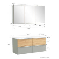 BADEZIMMER  in 120 cm  - Schilfgrün/Wildeiche, Trend, Glas/Holzwerkstoff (120cm) - Held