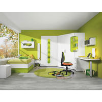 JUGENDZIMMER - Weiss/Grün, Design, Holzwerkstoff - Venda