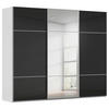 SCHWEBETÜRENSCHRANK in Grau, Schwarz  - Alufarben/Schwarz, Konventionell, Glas/Holzwerkstoff (271/223/68cm) - Novel