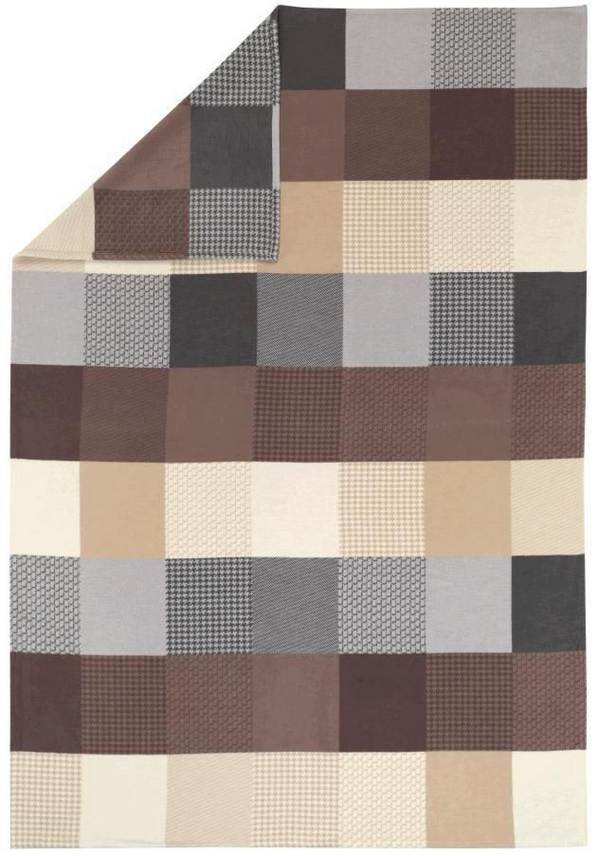 DEKORATIVNA ODEJA 140/200 cm rjava, siva, bež  - siva/bež, Basics, tekstil (140/200cm) - Bio:Vio