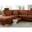 ECKSOFA in Mikrofaser Cognac  - Wildeiche/Cognac, KONVENTIONELL, Holz/Textil (236/286cm) - Voleo