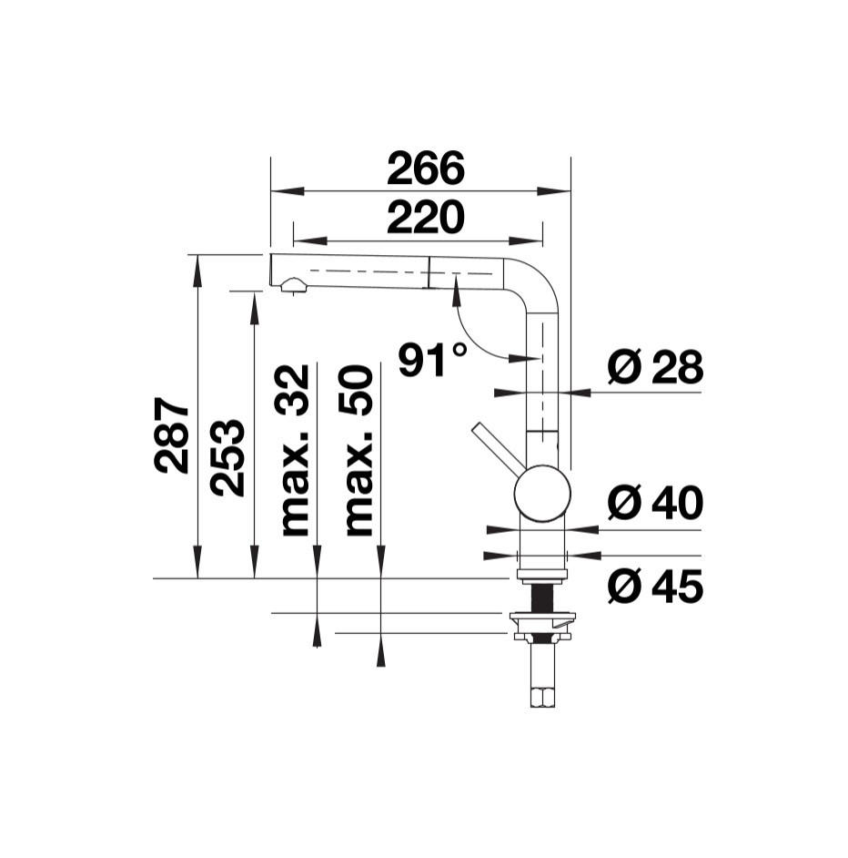 KÜCHENARMATUR 516688  - Anthrazit, Basics, Metall (11/28,7/26,6cm) - Blanco