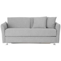 SCHLAFSOFA in Textil Hellgrau  - Chromfarben/Hellgrau, Design, Textil/Metall (194/85/100cm) - Bali