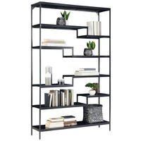 REGAL Schwarz  - Schwarz, Design, Holz/Metall (120/190/30cm) - Ambia Home