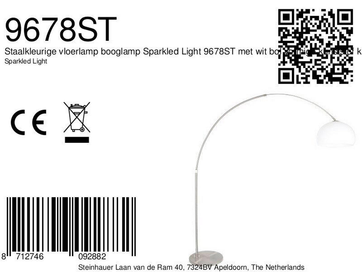 STEHLEUCHTE SPARKLED LIGHT 50/240/230 cm  - Edelstahlfarben/Weiß, Trend, Kunststoff/Metall (50/240/230cm)
