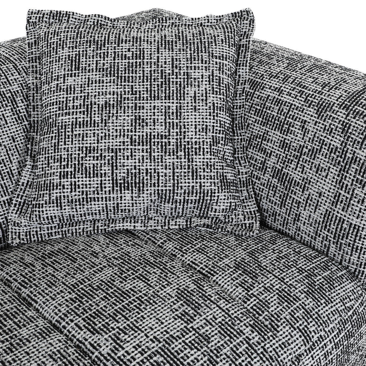 3-SITZER-SOFA in Chenille Grau, Schwarz, Weiß  - Schwarz/Weiß, Design, Kunststoff/Textil (205/70/109cm)