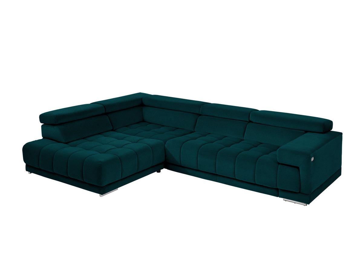 ECKSOFA in Mikrofaser Opal  222/326 cm  - Chromfarben/Opal, Design, Textil/Metall (222/326cm) - Beldomo Speed