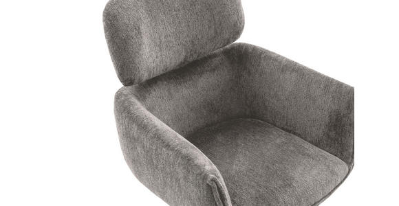 ARMLEHNSTUHL in Stahl Struktur - Schwarz/Grau, Design, Textil/Metall (60/90/65cm) - Novel