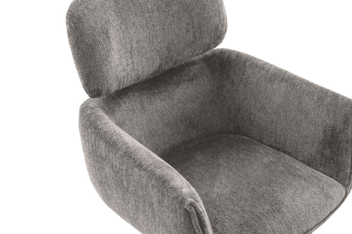 ARMLEHNSTUHL  in Stahl Struktur  - Schwarz/Grau, Design, Textil/Metall (60/90/65cm) - Novel