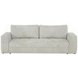 SCHLAFSOFA Struktur Creme  inkl. Zierkissen, Rückenkissen, Bettkasten, Schlaffunktion, Rücken echt  - Creme/Schwarz, KONVENTIONELL, Kunststoff/Textil (253/87/102cm) - Xora