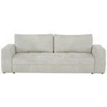 SCHLAFSOFA Struktur Creme  inkl. Zierkissen, Rückenkissen, Bettkasten, Schlaffunktion, Rücken echt  - Creme/Schwarz, KONVENTIONELL, Kunststoff/Textil (253/87/102cm) - Xora
