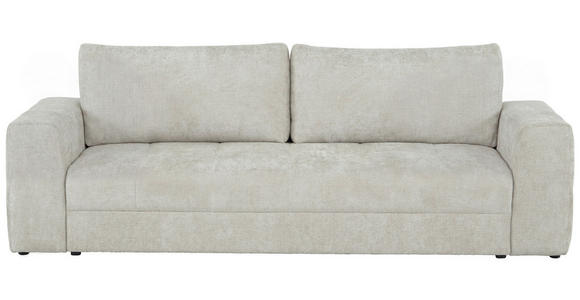 SCHLAFSOFA Struktur Creme  inkl. Zierkissen, Rückenkissen, Bettkasten, Schlaffunktion, Rücken echt  - Creme/Schwarz, KONVENTIONELL, Kunststoff/Textil (253/87/102cm) - Xora
