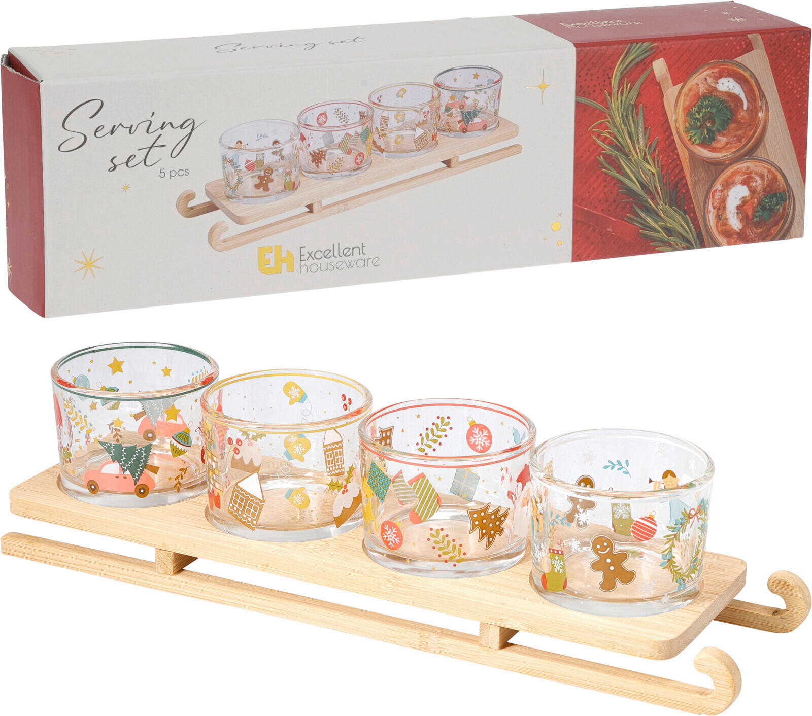 KÍNÁLÓTÁLCA    - többszínű, Basics, üveg (7,5cm)