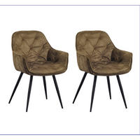 SADA ŽIDLÍ S PODRUČKAMI 2 kusy - černá/zelená, Moderní, kov/textil (54/86/53cm) - MID.YOU