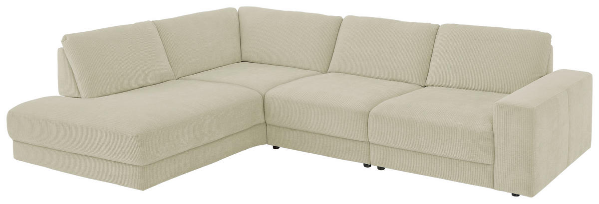 ECKSOFA in Chenille, Jacquard Sandfarben  242/316 cm  - Sandfarben/Schwarz, Design, Kunststoff/Textil (242/316cm) - Niels Andersson