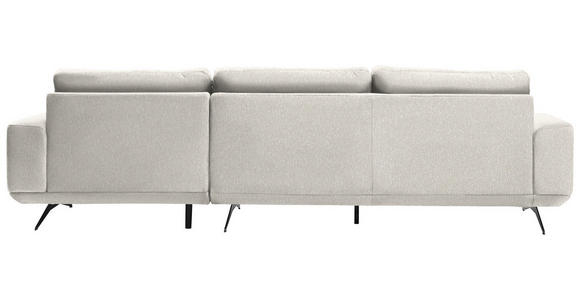 ECKSOFA in Webstoff Creme  - Creme/Schwarz, Design, Textil/Metall (320/172cm) - Valnatura