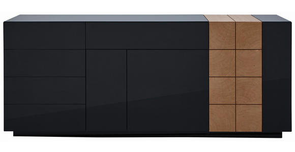 SIDEBOARD furniert Eichefarben, Dunkelgrau  - Eichefarben/Dunkelgrau, Design, Holzwerkstoff (210/86/47cm) - Ambiente