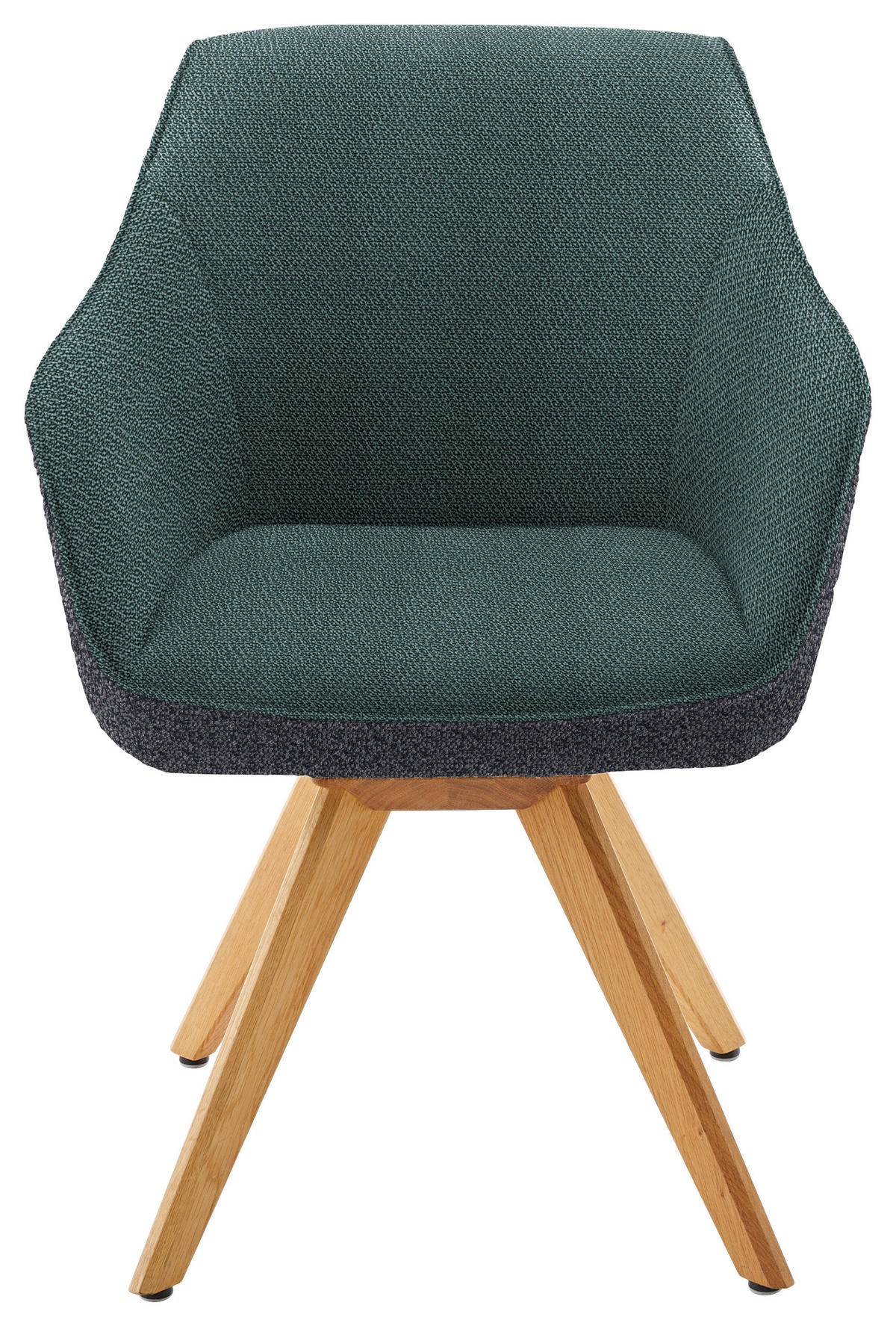 ARMLEHNSTUHL  in Flachgewebe  - Dunkelgrau/Eichefarben, Design, Holz/Textil (60/84/68cm) - Koinor