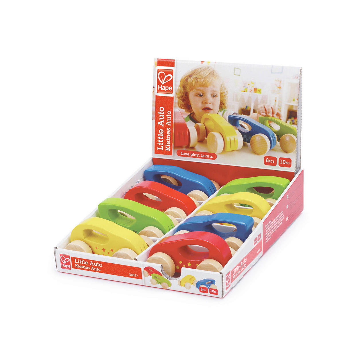 SPIELZEUGAUTO - Blau/Hellrot, Basics, Holz/Metall (10/6,1/5,4cm) - Hape