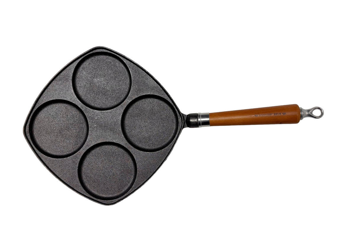 BRATPFANNE  - Schwarz/Braun, Basics, Holz/Metall (52/25/7cm)