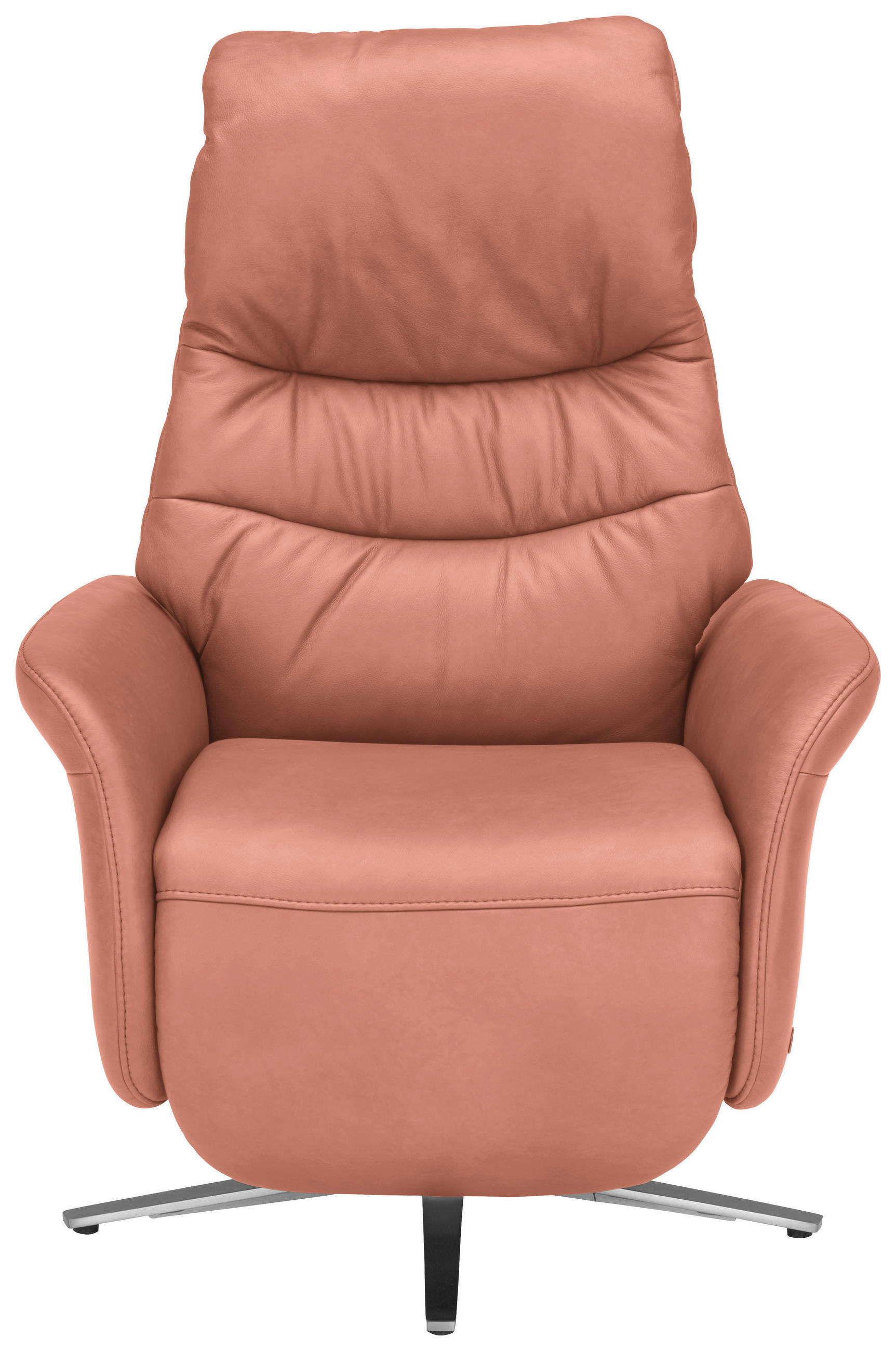 RELAXSESSEL in Leder Koralle  - Edelstahlfarben/Koralle, Design, Leder/Metall (78/117/89cm) - Himolla Komfortklass