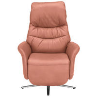 RELAXSESSEL in Leder Koralle  - Edelstahlfarben/Koralle, Design, Leder/Metall (78/117/89cm) - Himolla Komfortklass