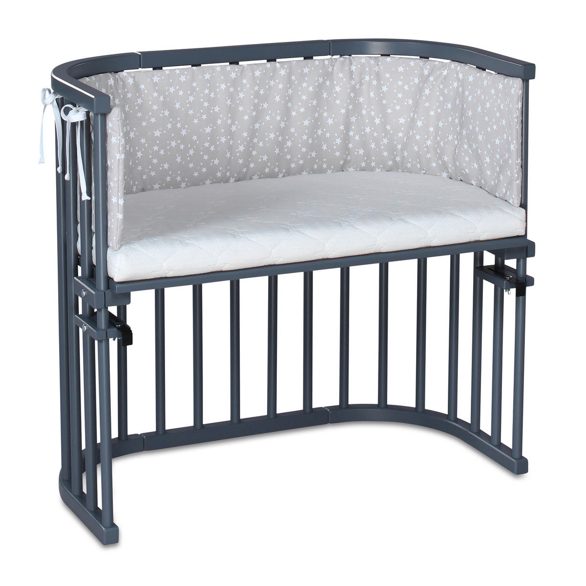 BEISTELLBETT 87/46/79 cm  - Grau, Basics, Holz (87/46/79cm) - Babybay