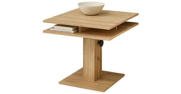 COUCHTISCH 65/65/53-77 cm quadratisch Eiche Artisan - Eiche Artisan, KONVENTIONELL, Holzwerkstoff (65/65/53-77cm) - Carryhome