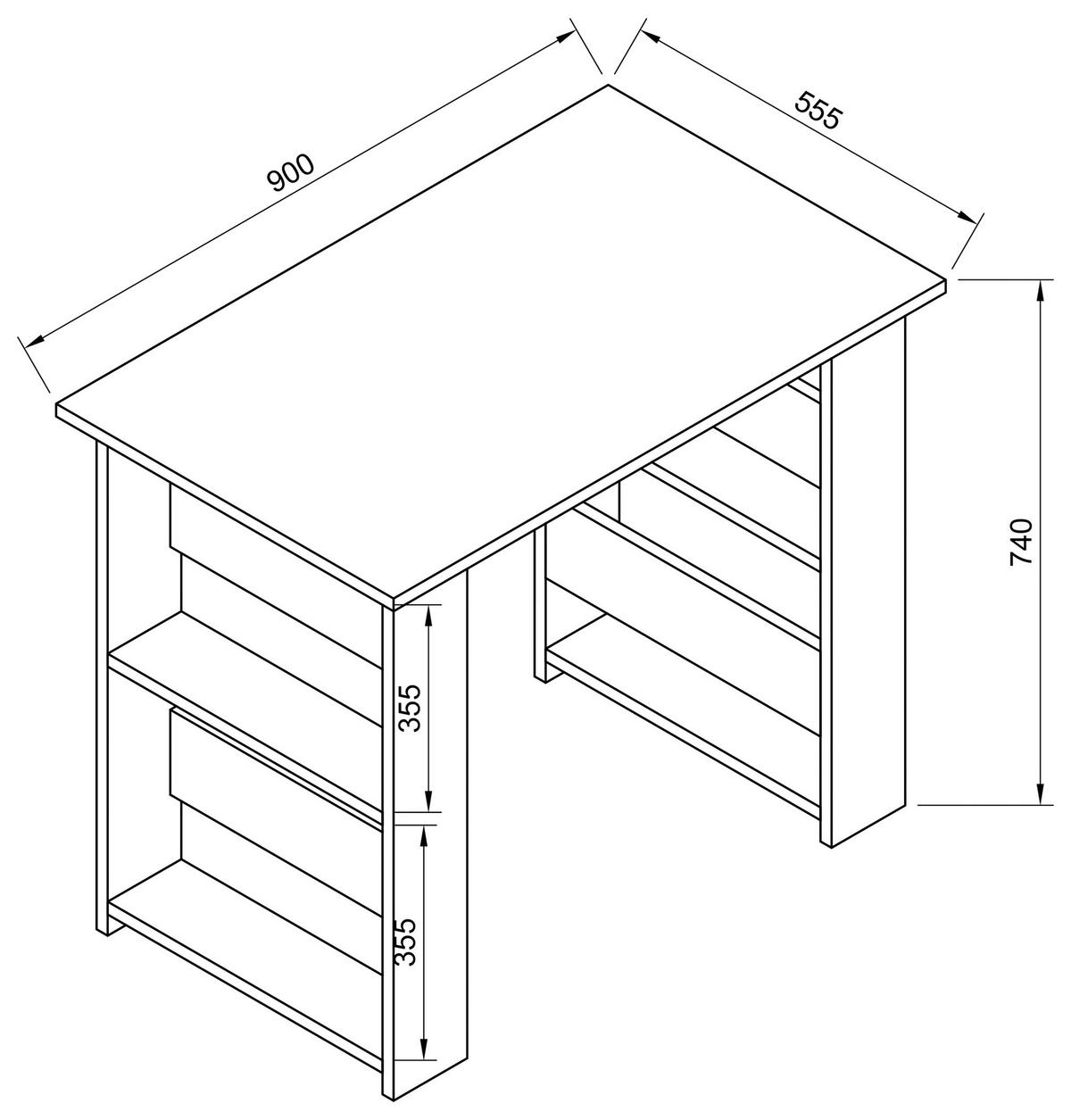 SCHREIBTISCH 90/56/74 cm  in Weiss  - Weiss, Modern, Holzwerkstoff (90/56/74cm) - MID.YOU