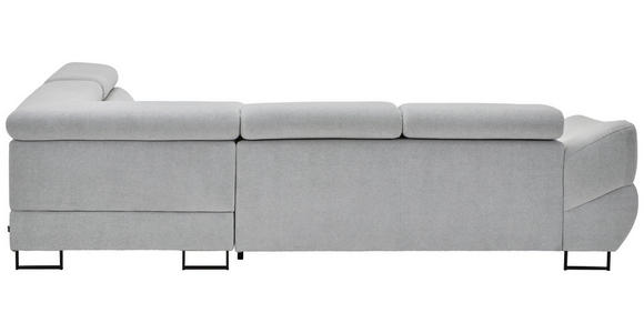 ECKSOFA in Webstoff Hellgrau  - Hellgrau/Schwarz, Design, Textil/Metall (280/235cm) - Hom`in