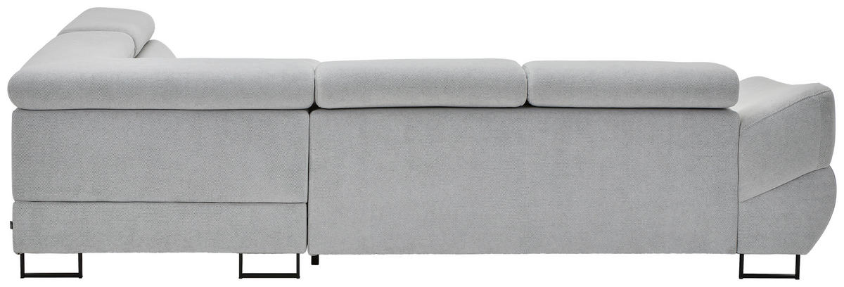 ECKSOFA in Webstoff Hellgrau  - Hellgrau/Schwarz, Design, Textil/Metall (280/235cm) - Hom`in