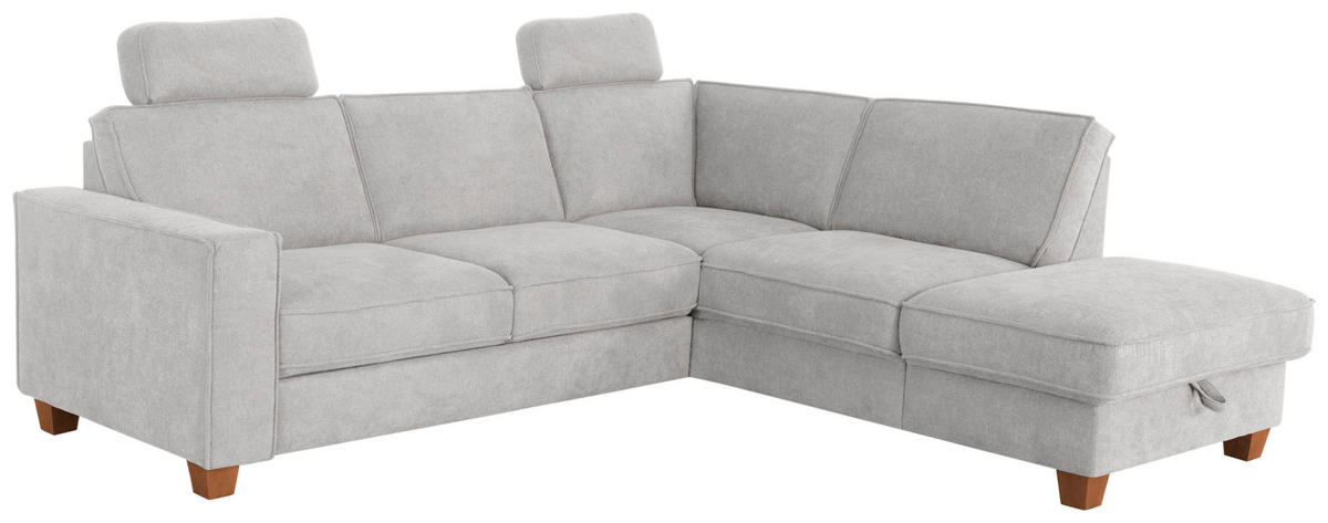 ECKSOFA in Flachgewebe Silberfarben  - Eichefarben/Silberfarben, Konventionell, Holz/Textil (236/213cm) - Sit & More