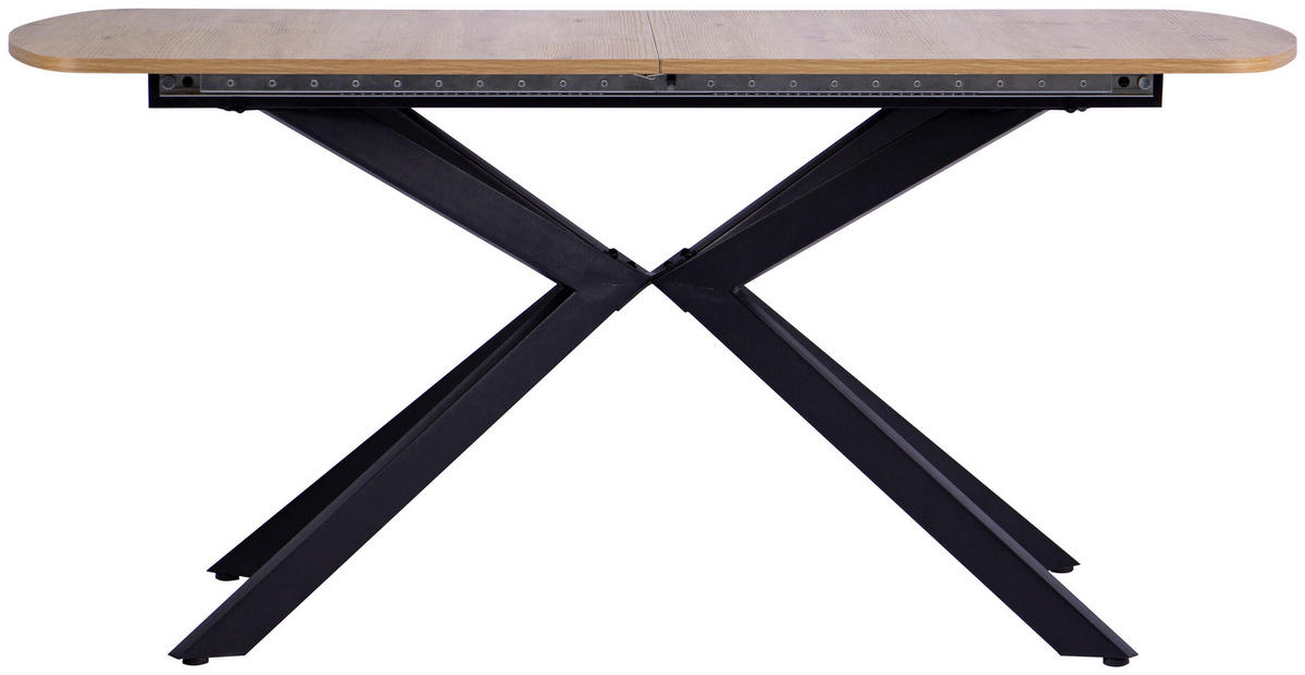 ESSTISCH Eiche Artisan rechteckig  ausziehbar  - Schwarz/Eiche Artisan, KONVENTIONELL, Holzwerkstoff/Metall (160-200/75/90cm) - MID.YOU