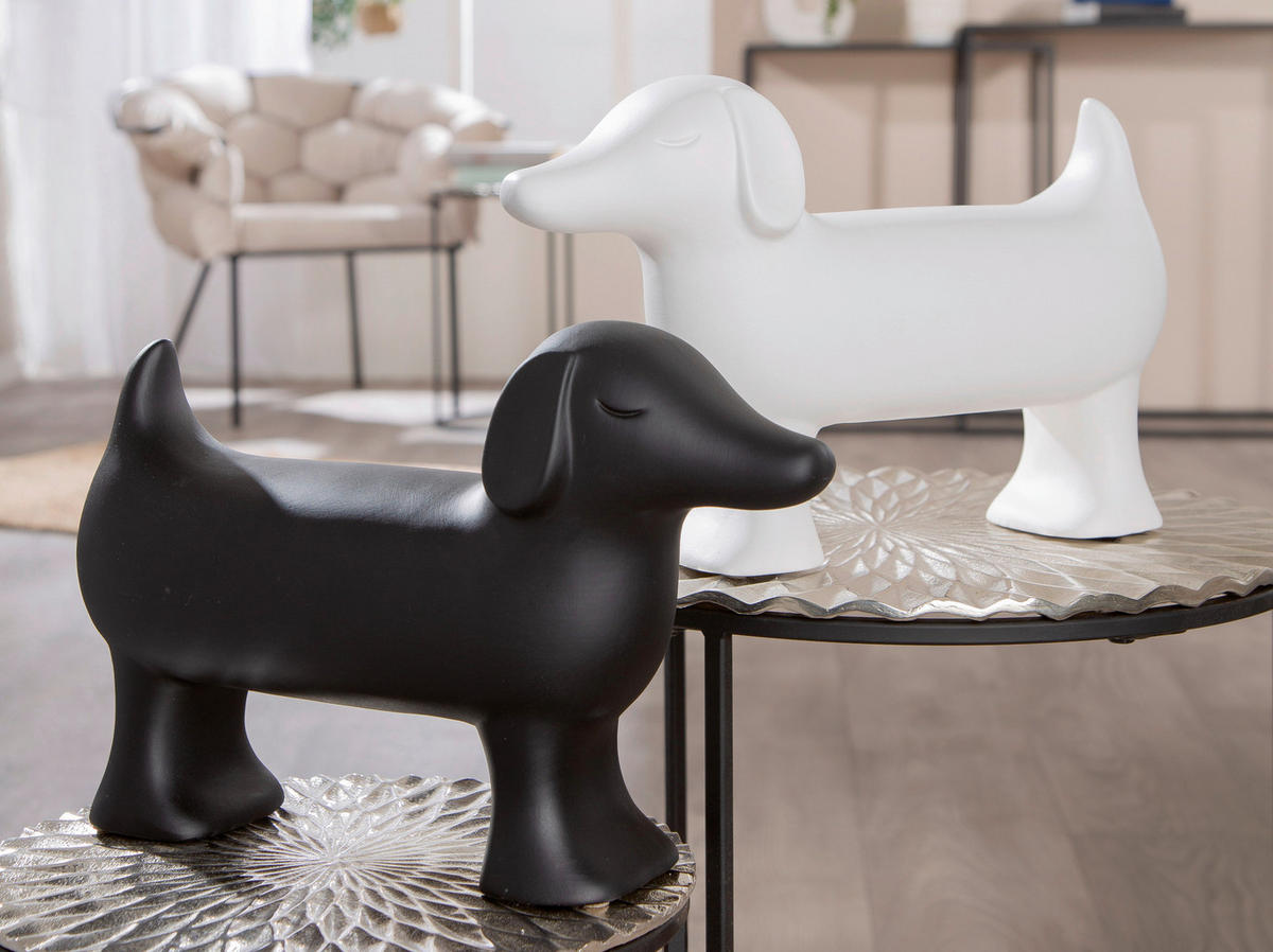DEKOHUND - Schwarz/Weiß, Trend, Keramik (35/23/11cm) - Ambia Home