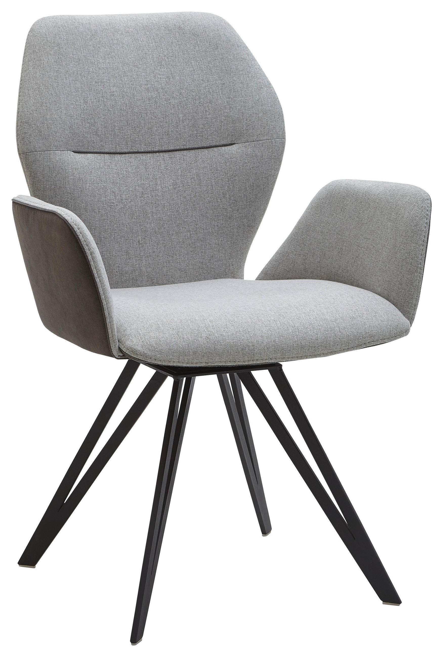 ARMLEHNSTUHL  in Eisen Webstoff, Mikrofaser  - Anthrazit/Silberfarben, Design, Textil/Metall (62/91/59cm) - Valnatura