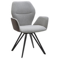 ARMLEHNSTUHL  in Eisen Webstoff, Mikrofaser  - Anthrazit/Silberfarben, Design, Textil/Metall (62/91/59cm) - Valnatura