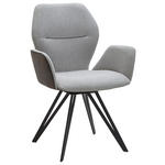 ARMLEHNSTUHL  in Eisen Webstoff, Mikrofaser  - Anthrazit/Silberfarben, Design, Textil/Metall (62/91/59cm) - Valnatura