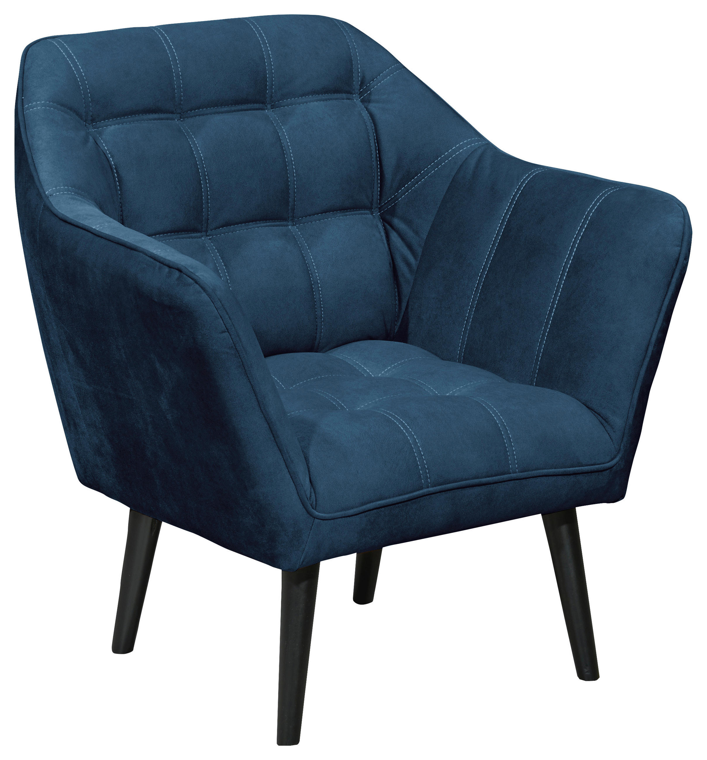 KOKTEL FOTELJA 84/87/70 cm , plava  - crna/plava, Moderno, tekstil/drvo (84/87/70cm) - MID.YOU