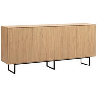 SIDEBOARD  200/90/40 cm  - Eichefarben/Schwarz, Design, Holzwerkstoff/Metall (200/90/40cm) - Modante