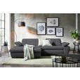 ECKSOFA in Webstoff Dunkelgrau  - Dunkelgrau/Schwarz, Design, Textil/Metall (180/265cm) - Carryhome