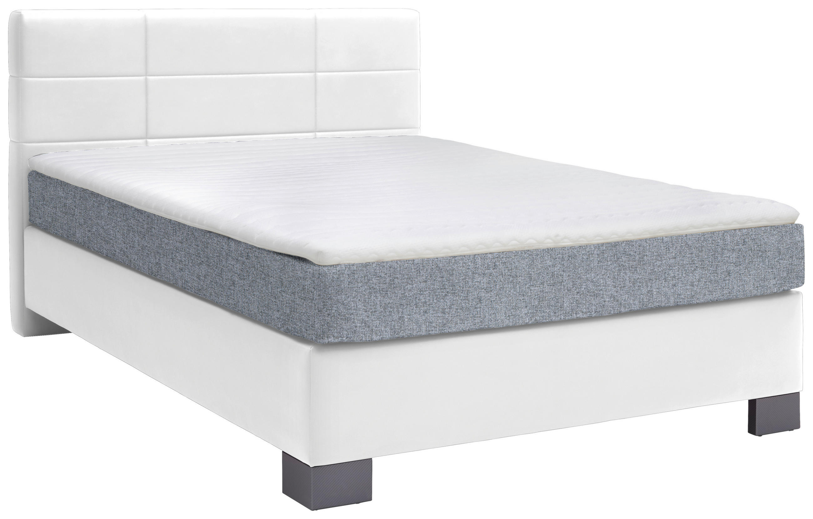 BOXSPRINGBETT 140/200 cm  in Weiß  - Graphitfarben/Weiß, Design, Holz/Textil (140/200cm) - Hom`in