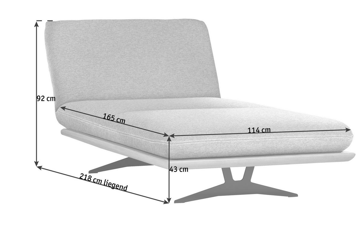 OTTOMANE  in Webstoff Grau  - Schwarz/Grau, Design, Holz/Textil (114/92/165-218cm) - Dieter Knoll