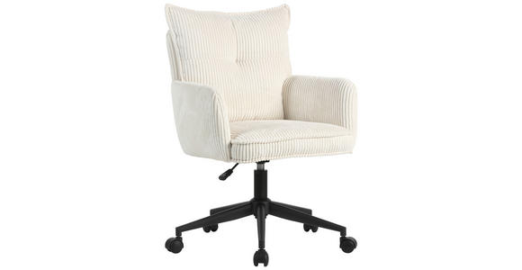 DREHSTUHL Cord Creme, Schwarz  - Creme/Schwarz, Design, Kunststoff/Textil (58/84,5-92/64cm) - Carryhome